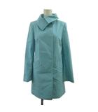 スコットクラブ SCOT CLUB 比翼仕立てロングコート  ライトブルー 無地 変形襟 長袖 /SH ■ECC003