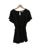 スナイデル SNIDEL オールインワン ショートパンツ F 黒 ブラック 半袖 無地 キーホールネック /SH ■ECC003