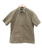コムサイズム COMME CA ISM カジュアルシャツ M カーキ 半袖 ジップアップ 無地 /SY5 ■ECB003