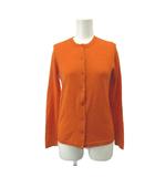 コムサイズム COMME CA ISM カーディガン ウール S オレンジ 無地 ラウンドネック 長袖 /KT ■ECB003