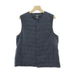 ユニクロ UNIQLO ベスト L 紺 ネイビー ノースリーブ Vネック キルティング /NP ■ECB003