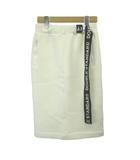 ダブルスタンダードクロージング ダブスタ DOUBLE STANDARD CLOTHING スカート 36 白 ホワイト 膝丈 無地 ロゴベルト /NP ■GY99