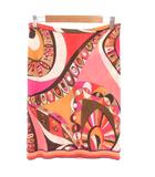 エミリオプッチ EMILIO PUCCI イージースカート ゴムウエスト 総柄 ひざ丈 42 マルチカラー /FF ■GY62