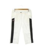 マンシングウェア MUNSINGWEAR サブリナパンツ ゴルフ 9 白 ホワイト クロップド丈 サイドライン ロゴワッペン /CK43 ■ECB003