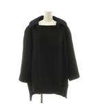 ソニアリキエル SONIA RYKIEL スレンカラーコート ミドル丈 ウール 38 黒 ブラック CORPNW0527 /KU ■ECB003
