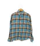 ネルシャツ XL Regular Fit 青 ブルー チェック柄 長袖 胸ポケット付き /MN37 ■ECB003