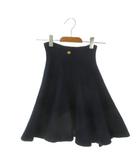 ニットスカート 子ども服(女の子用) M(130～140cm) 紺 ネイビー フレア ミニ丈 ロゴ付き /AO1 ■ECD003