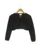 skirt the rules カーディガン ボレロ 子ども服(女の子用) 130 黒 ブラック クロップド丈 スカラップヘム 長袖 /AO6 ■ECD003