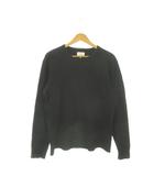 ビームス BEAMS Tシャツ カットソー M 黒 ブラック 長袖 ラウンドネック ワッフル生地 /AO15 ■ECD003