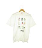 ピッコーネ PICONE CLUB Tシャツ 38 白 ホワイト 半袖 プリント柄 ラウンドネック /AO18 ■ECD003