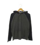 バナナリパブリック BANANA REPUBLIC Luxury Touch Tシャツ S 紺 ネイビー グレー 長袖 フード付き ヘンリーネック /AO21 ■ECD003