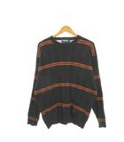 トミーヒルフィガー TOMMY HILFIGER ニット セーター M 黒 ブラック ボーダー柄 クルーネック 長袖 /AH42 ■ECD003