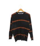 トミーヒルフィガー TOMMY HILFIGER ニット セーター S 黒 ブラック ボーダー柄 クルーネック 長袖 /AH41 ■ECD003