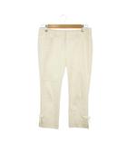 トゥービーシック TO BE CHIC カプリパンツ 42 白 ホワイト 無地 クロップド丈 裾リボン /MN8 ■ECD003