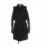 トミーヒルフィガー TOMMY HILFIGER ダウンコート M 黒 ブラック 長袖 フード付き ファー付き ミドル丈 /GG ■ECD003