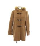 コールハーン COLE HAAN ダッフルコート ウール アウター M 茶色 ブラウン 長袖 ファー フード付き /YM ■ECD003