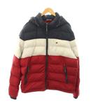 トミーヒルフィガー TOMMY HILFIGER 中綿ジャケット アウター フード ロゴ刺繍 XL 紺 ネイビー 赤 レッド 白 ホワイト 150AN508 /YT ■ECD003