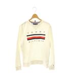 トミーヒルフィガー TOMMY HILFIGER スウェット トレーナー S 白 ホワイト 長袖 クルーネック ロゴ プリント /BB ■ECD003