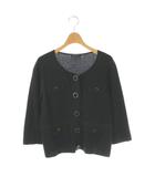 23区 オンワード樫山 ニットジャケット ノーカラー 40 ダークネイビー /ES ■ECD003