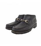 グッチ GUCCI ホースビット チャッカブーツ ローファー 36 黒 ブラック 1040088 ■ECE004