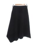 フレアスカート アシンメトリー ストレッチ 1 黒 ブラック /UO ■GY62