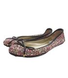 ジミーチュウ JIMMY CHOO バレエシューズ フラット リボン ラメ 34.5 マルチカラー /FF ■GY62