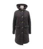 マッキントッシュ MACKINTOSH キルティングコート ボアフリース 36 フード付き チンストラップ フラップポケット ミドル丈 英国製 グレー /KB ■GY62