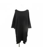 マウジー MOUSSY チュニック F 黒 ブラック ボートネック 七分袖 ゆったりシルエット /SH ■GY49