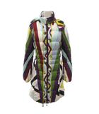 エミリオプッチ EMILIO PUCCI 中綿コート フード 総柄 ひざ丈 42 マルチカラー /FF ■GY62