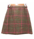 ダブルスタンダードクロージング ダブスタ DOUBLE STANDARD CLOTHING 美品 スカート Aライン ひざ丈 ウール チェック柄 36 茶色 ブラウン /SD ■GY62