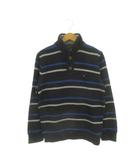 トミーヒルフィガー TOMMY HILFIGER トレーナー ハーフボタン スタンドカラー 長袖 ボーダー柄 M 黒 ブラック /AH4 ■ECE004