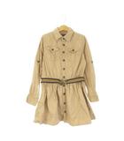 ラルフローレン RALPH LAUREN ワンピース 子ども服(女の子用) 7 茶 ブラウン 長袖 シャツカラー ベルト付き /CK15 ■ECA004