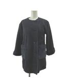 ビーミングバイビームス B:MING LIFE STORE by BEAMS ノーカラージャケット 上着 子ども服 140 紺 ネイビー 裏起毛 長袖 フェイクファーポケット /YU ■ECA004