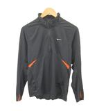 ナイキ NIKE ハーフジップトップス L ブラック オレンジ 長袖 ハーフジップ 切り替えデザイン /KV ■ECA004