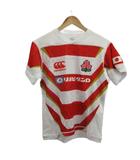 カンタベリー CANTERBURY ラグビー日本代表 レプリカホームジャージ Tシャツ カットソー 半袖 Vネック ロゴ S 白 ホワイト 赤 レッド /XZ ■ECA004