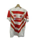 カンタベリー CANTERBURY ラグビー日本代表 レプリカホームジャージ Tシャツ カットソー 半袖 Vネック ロゴ XL 白 ホワイト 赤 レッド /XZ ■ECA004