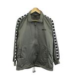 トラックジャケット ジャージ 長袖 ロゴライン ジップアップ S-M グレー /XZ ■ECA004