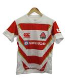 カンタベリー CANTERBURY ラグビー日本代表 レプリカホームジャージ Tシャツ カットソー 半袖 Vネック ロゴ XS 白 ホワイト 赤 レッド /XZ ■ECA004