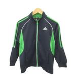 アディダス adidas ジャケット 上着 140 紺 ネイビー 緑 グリーン 長袖 スタンドカラー ジップアップ /NP ■ECA004