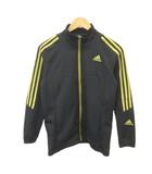 アディダス adidas トラックジャケット ジャージ 160 黒 ブラック ゴールドカラー 長袖 スタンドカラー /NP ■ECA004