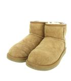 アグ オーストラリア UGG australia ムートンブーツ W6 茶 ブラウン 無地 ボア付き ショート丈 /MN39 ■GY59