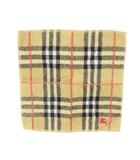 バーバリー BURBERRY ハンカチ 茶 ブラウン チェック柄 ロゴ刺繍 パイル /MN28 ■GY59