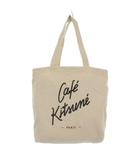 メゾンキツネ MAISON KITSUNE cafe kitsune トートバック キャンバス 布帛 プリント ベージュ /AH16 ■GY59