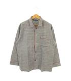 アクアスキュータム AQUASCUTUM パジャマ シャツ M 黒 ブラック 白 ホワイト チェック柄 長袖 パイピングデザイン /MN6 ■ECC004