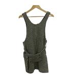 ザラ ZARA ジャンパースカート ワンピース キッズ 子ども服 13-14 黒 ブラック 白 ホワイト 千鳥格子柄 ノースリーブ Vネック ミニ丈 /PP ■ECB004
