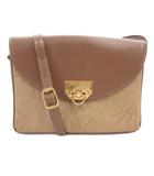 ニナリッチ NINA RICCI ショルダーバッグ 茶 ブラウン 総柄 フラップ ターンロック金具 ECG003 /ML ■ECG003