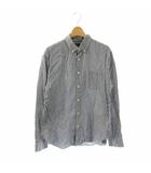 バナナリパブリック BANANA REPUBLIC チェック シャツ BD ボタンダウン 長袖 M 紺 白 /HS ■ECC004
