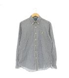 ラルフローレン RALPH LAUREN チェック シャツ BD ボタンダウン 長袖 M 青 白 /HS ■GY53