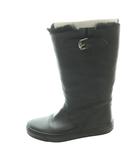 グッチ GUCCI ミドルブーツ ロング レザー ファー 黒 ブラック /SS ■OS ■GY53