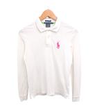 ラルフローレン RALPH LAUREN GOLF ゴルフウェア ポロシャツ シャツ ロゴ刺繍 長袖 S アイボリー ピンク /TT ■ECD004